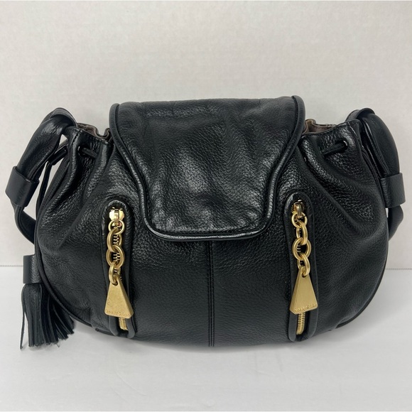 SEE BY CHLOE BLACK LEATHER TASSEL CHARM 2 WAY SHOULDER BAG | PRELOVED🖤 - Picture 1 of 15
